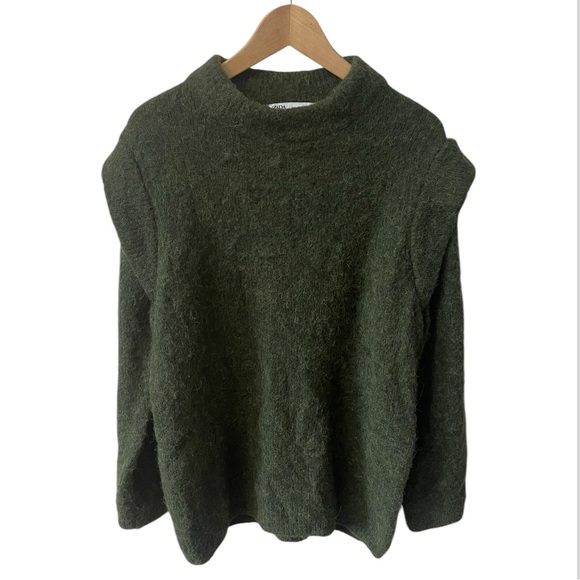 Zara Statement Shoulder Alpaca Wool Blend Oversized Sweater Size S - Picture 3 of 8